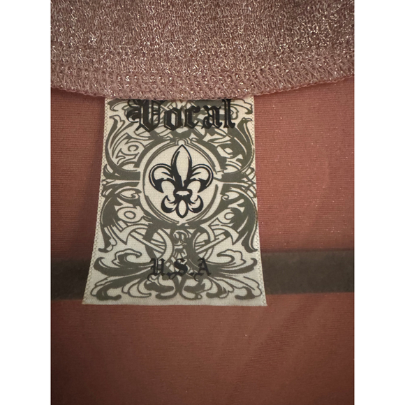 Women's Vocal Pink Glitter Tank Top with Rhinestones S - Picture 3 of 4